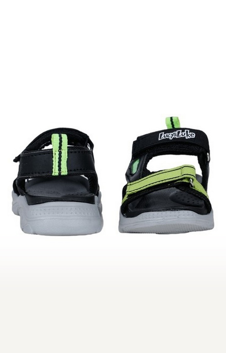 Unisex Black Velcro Open Toe Sandals