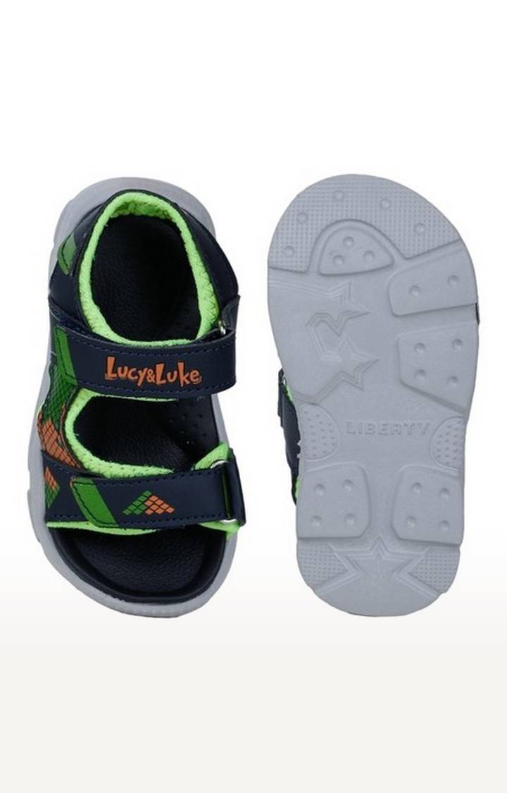 Unisex Green Velcro Open Toe Sandals