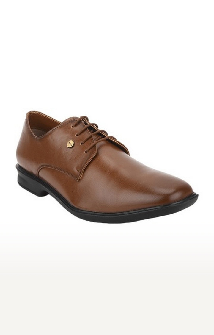 Men's Brown Lace-Up Round Toe Formal Lace-ups
