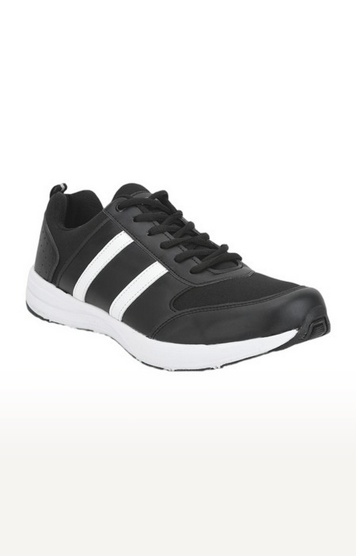 Men's Black Lace-Up Closed Toe Running Shoes