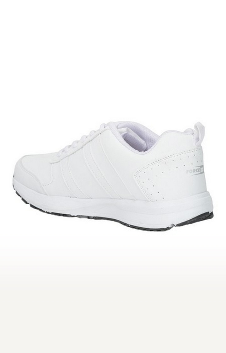 Men's White Lace-Up Round Toe Running Shoes