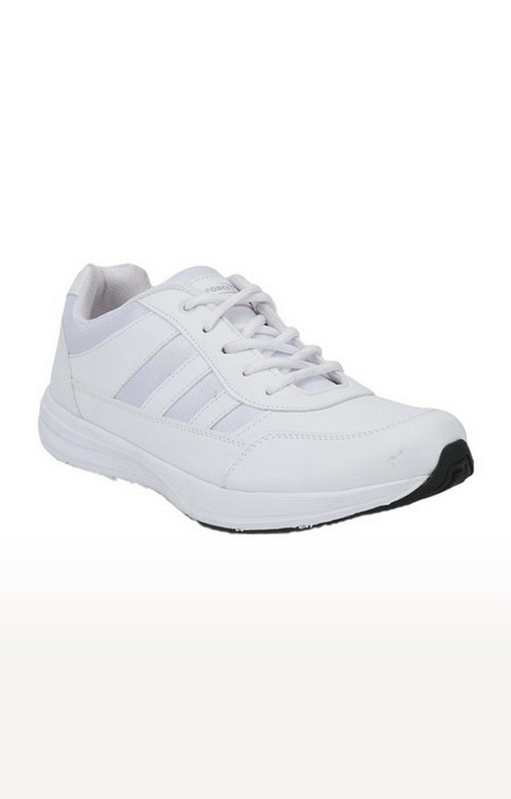 Men's Force 10 White Casual Lace-ups