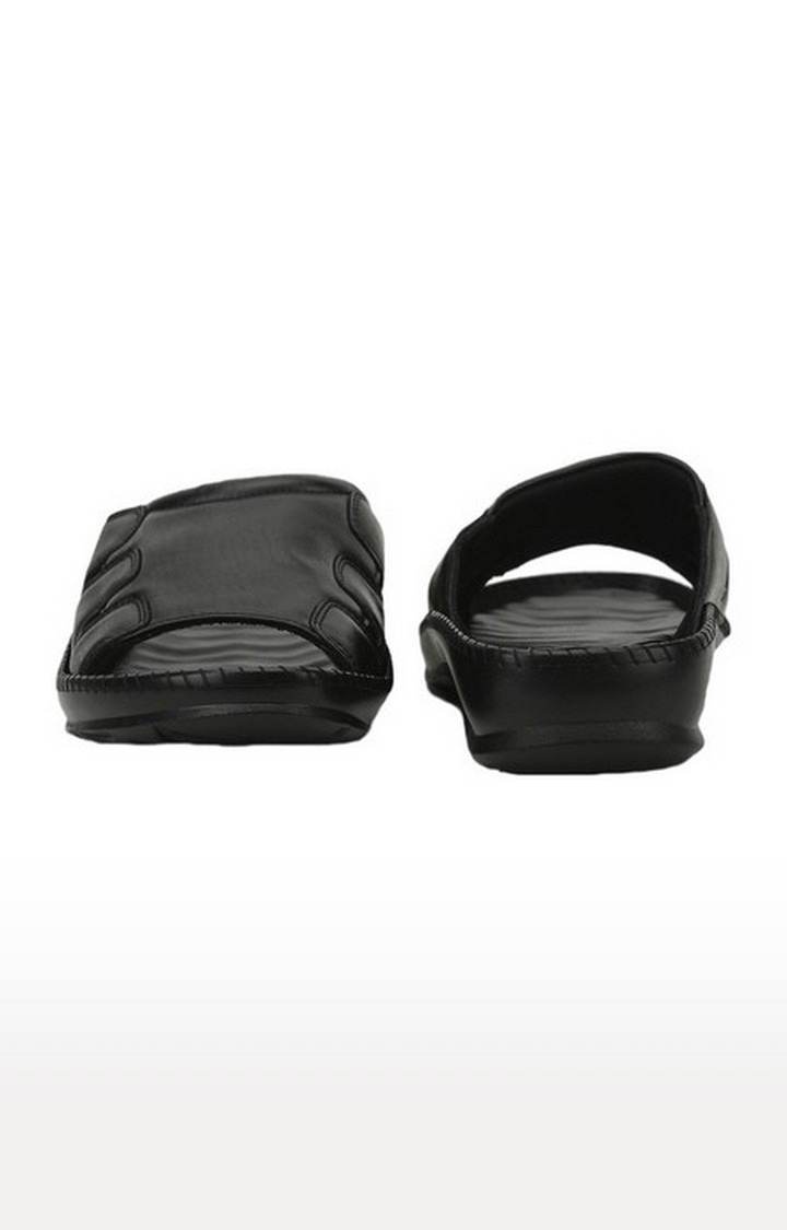 Men's Black Slip On Open Toe Casual Slip-ons