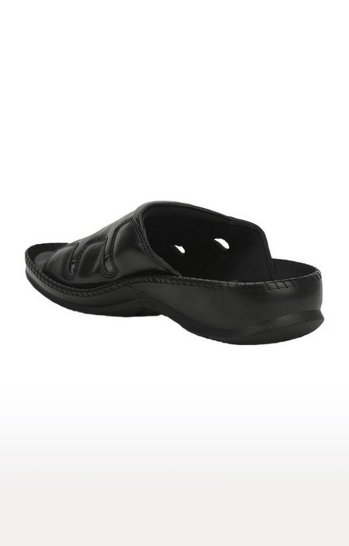 Men's Black Slip On Open Toe Casual Slip-ons