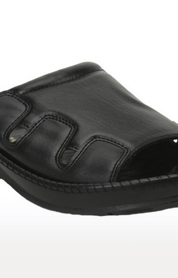Men's Black Slip On Open Toe Casual Slip-ons
