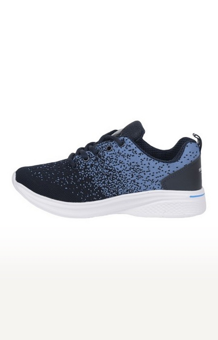 Women's Blue Lace-Up Round Toe Running Shoes