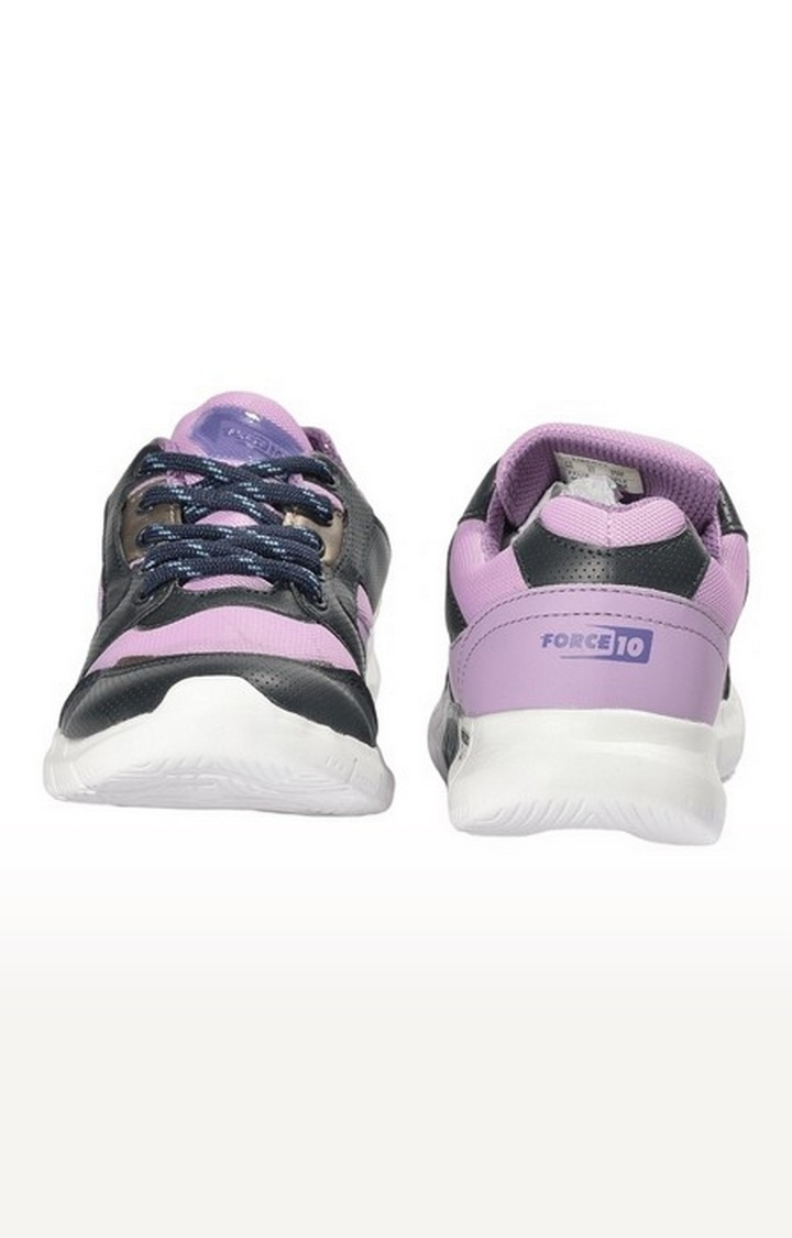 Women's Purple Lace-Up Round Toe Running Shoes