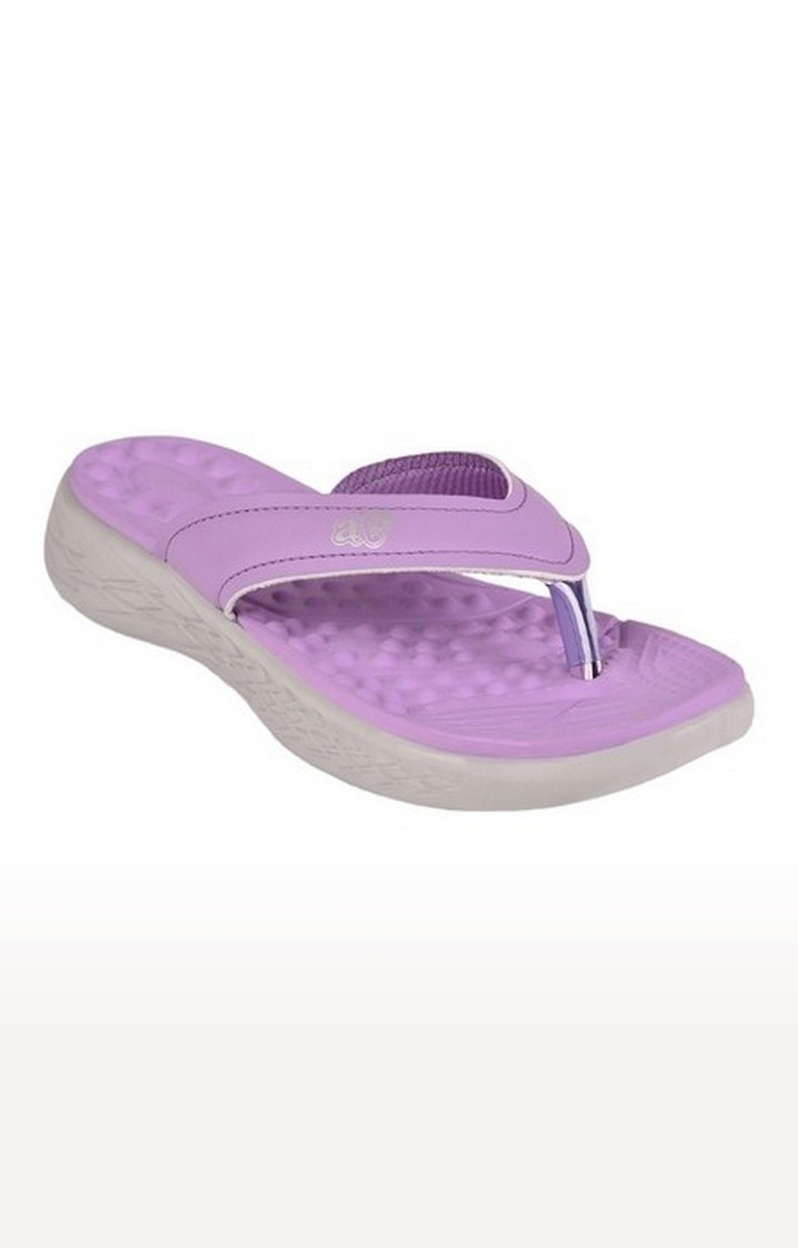 Women's Purple Slip On Split Toe Slippers