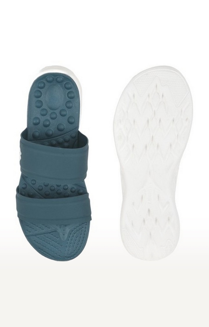 Women's Blue Slip On Open Toe Flip Flops