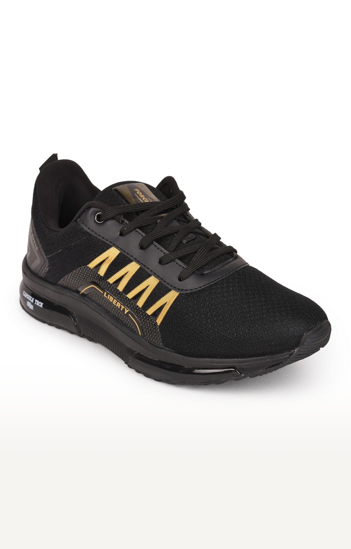 Liberty | Men's Black Lace up Round Toe Running Shoes