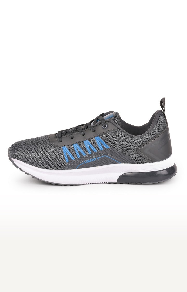 Men's Grey Lace up Round Toe Running Shoes