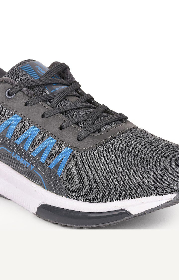 Men's Grey Lace up Round Toe Running Shoes