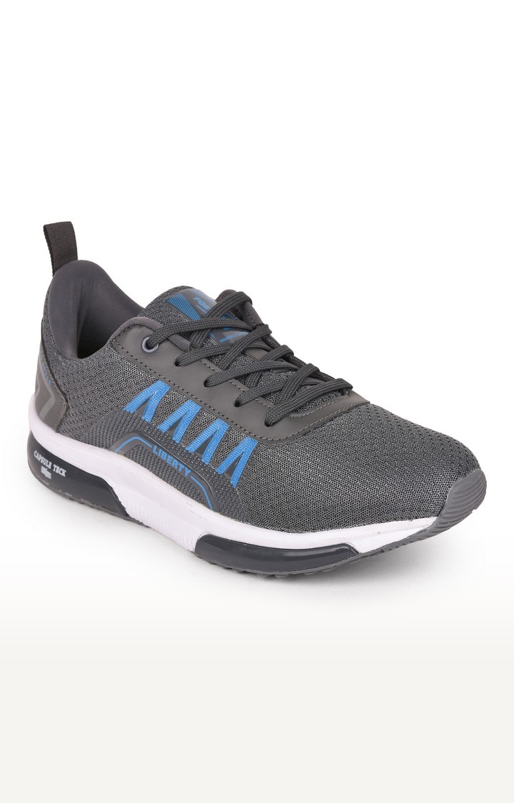 Liberty | Men's Grey Lace up Round Toe Running Shoes