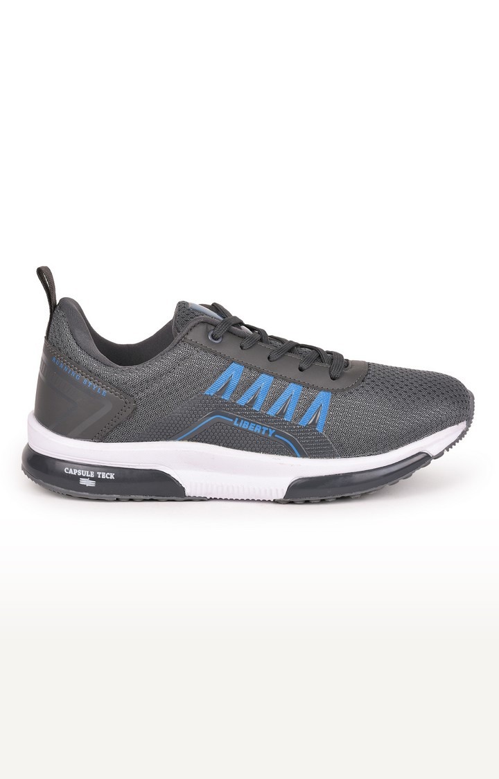 Men's Grey Lace up Round Toe Running Shoes