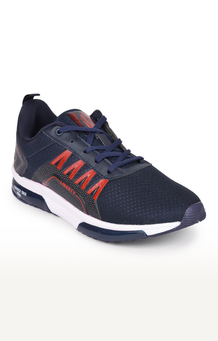 Liberty | Men's Navy Lace up Round Toe Running Shoes