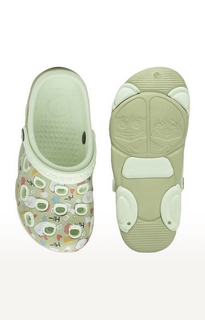 Unisex Green Slip On Round Toe Clogs