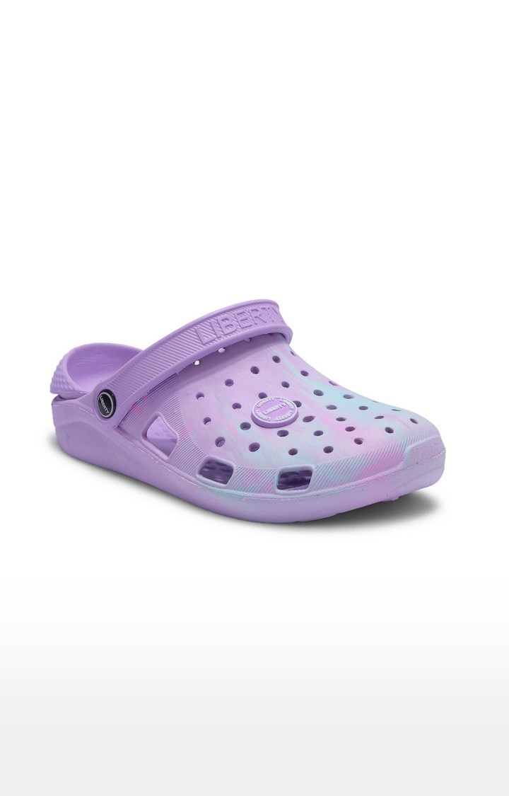 Women's Purple Slip on Round Toe Clogs