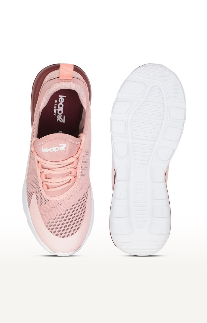 Women's Peach Lace up Round Toe Running Shoes