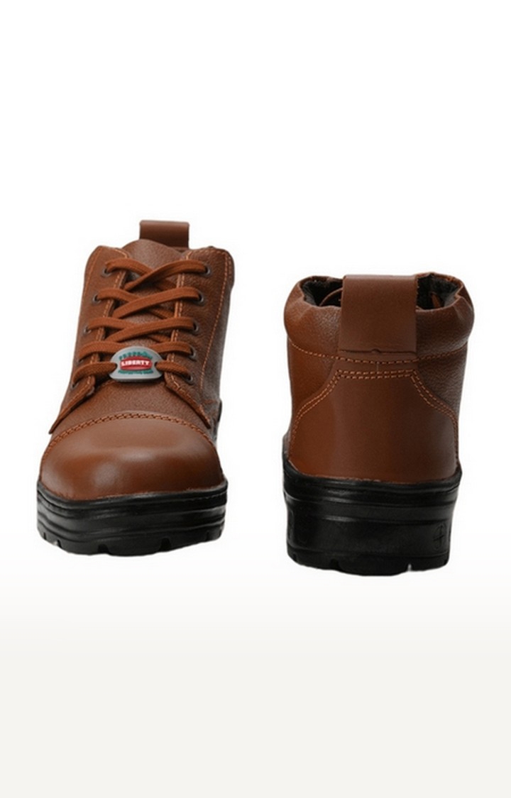 Men's Brown Lace up Round Toe Boots