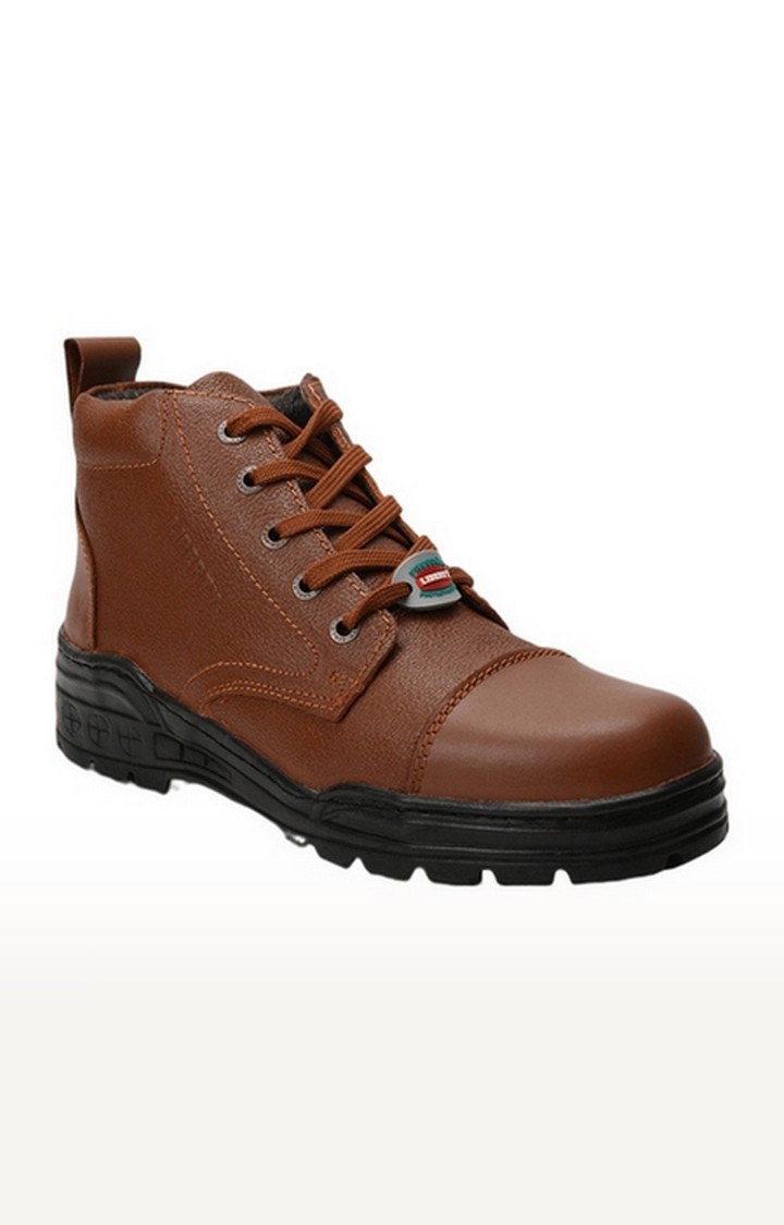 Men's Brown Lace up Round Toe Boots