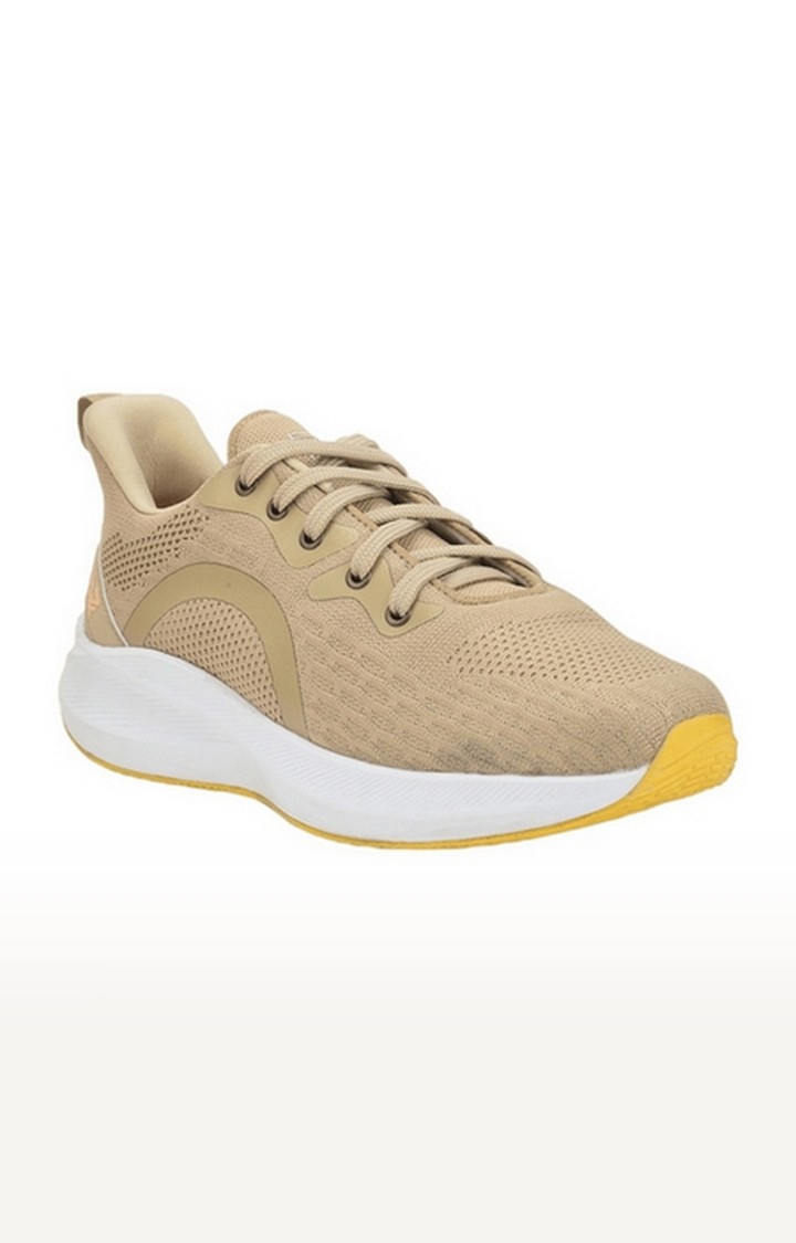 Liberty | Men's Beige Lace-Up Round Toe Running Shoes