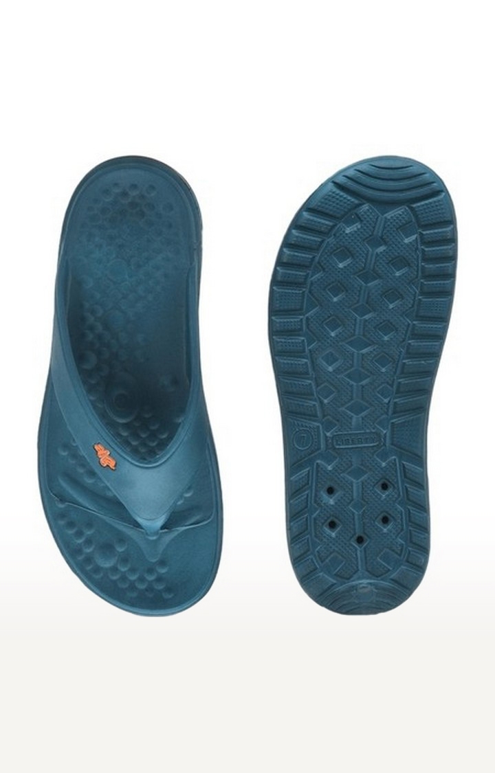 Men's Blue Slip On Split Toe Slippers