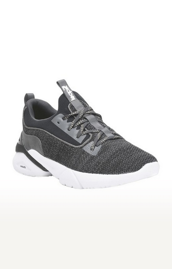 Men's Grey Lace-Up Round Toe Running Shoes