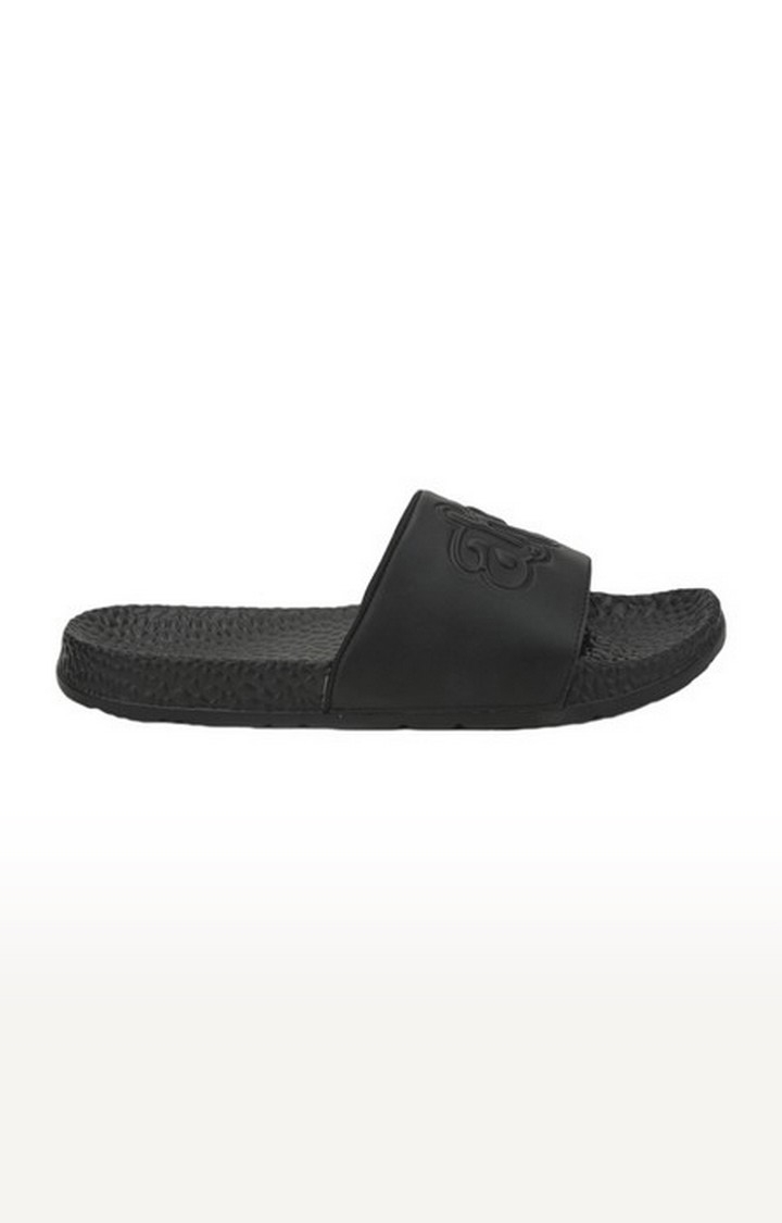 Men's Black Slip On Open Toe Flip Flops