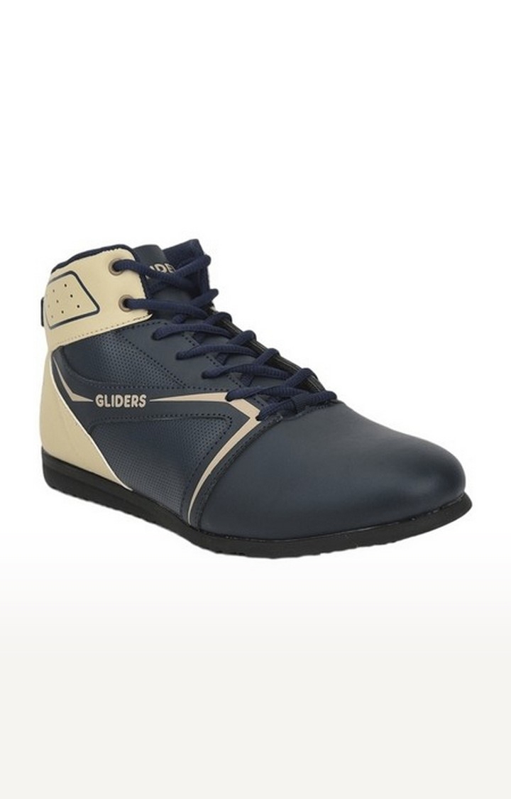 Liberty | Men's Blue Lace up Round Toe Sneakers