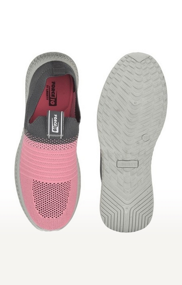 Women's Pink Slip On Round Toe Casual Slip-ons