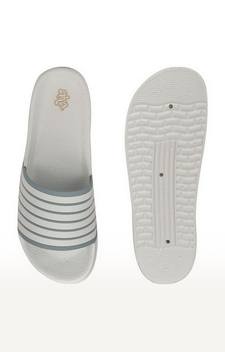 Women's White Slip On Open Toe Flip Flops