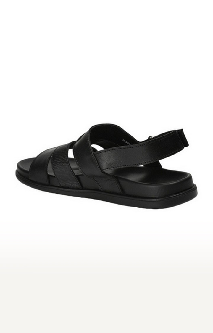 Men's Black Velcro Open Toe Sandals
