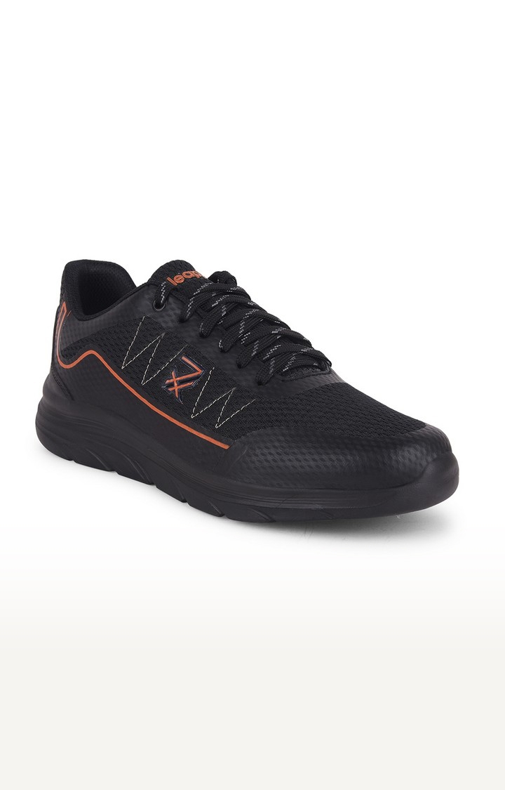 Men's LEAP7X Black Solid Running Shoes