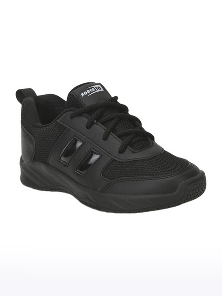 Unisex Force 10 Black School Shoes