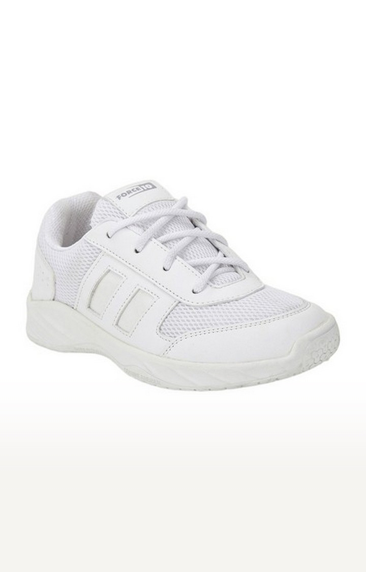 Liberty | Unisex White Lace-Up Round Toe School Shoes