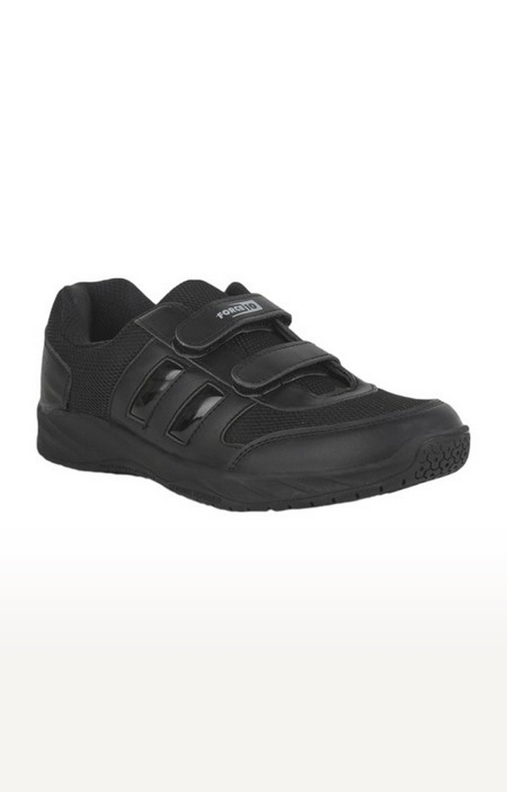 Unisex Black Velcro Round Toe School Shoes