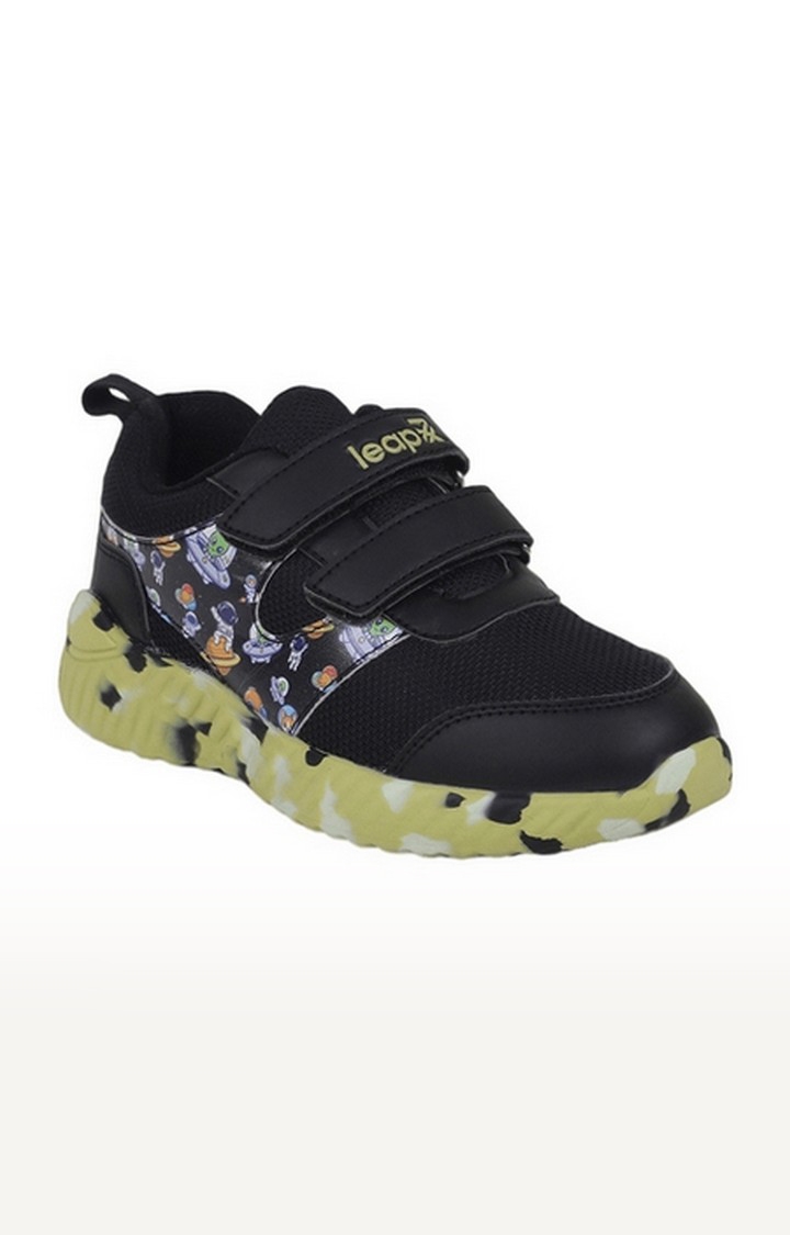 Leap7X By Liberty NITKID-1 Black Sports Shoes for Kids