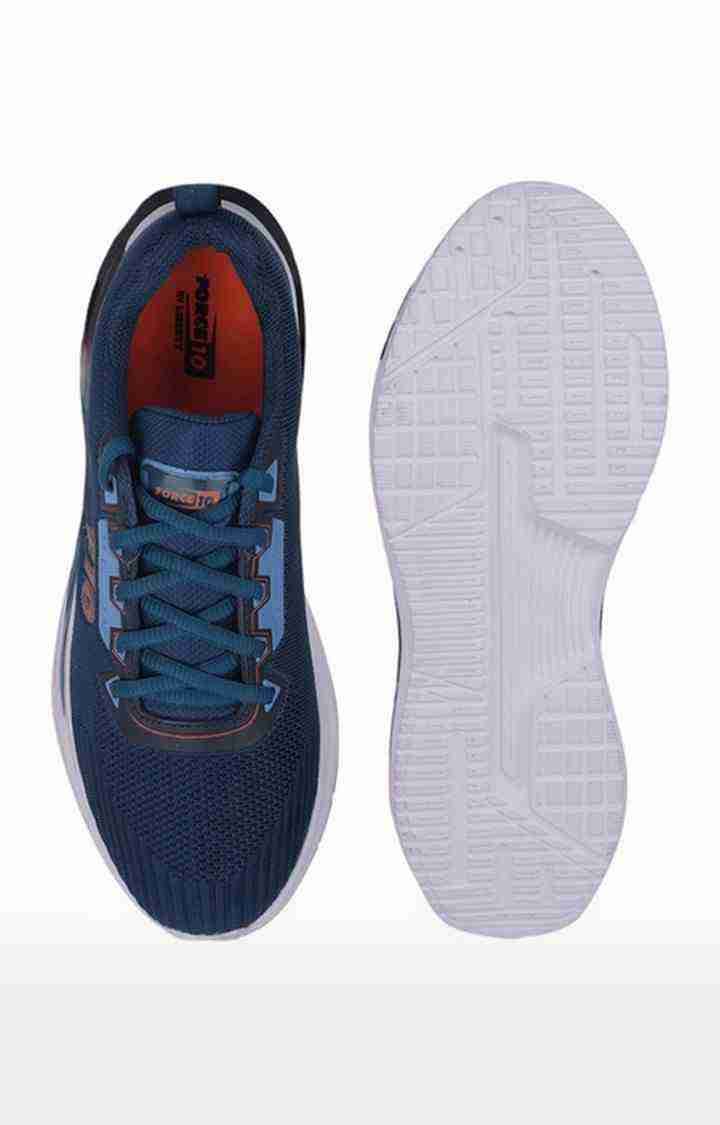 Men's Blue Lace up Round Toe Running Shoes