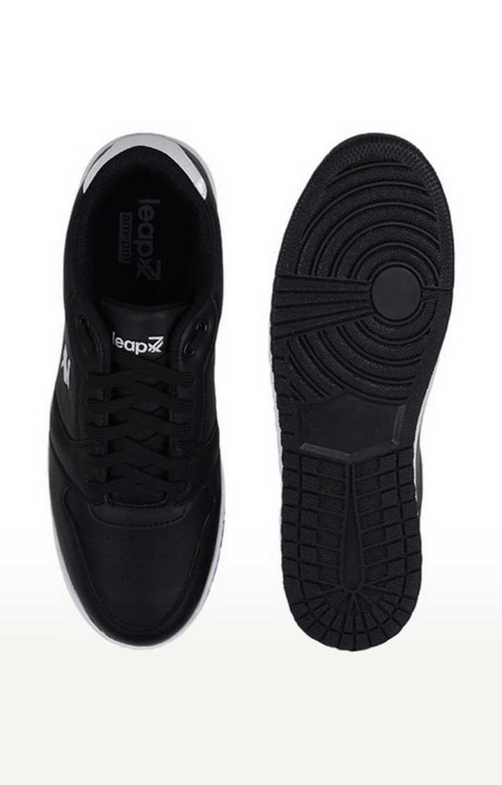Men's Black Lace up Round Toe Sneakers