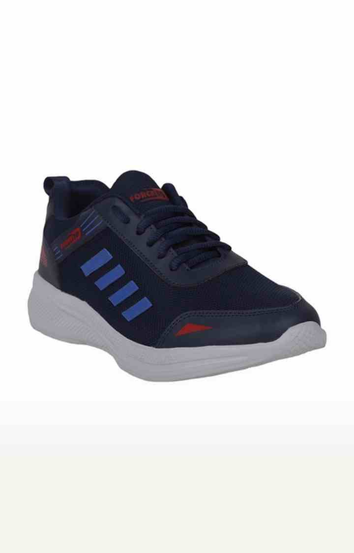 Men's Blue Lace-Up Round Toe Running Shoes