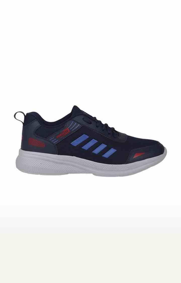 Men's Blue Lace-Up Round Toe Running Shoes