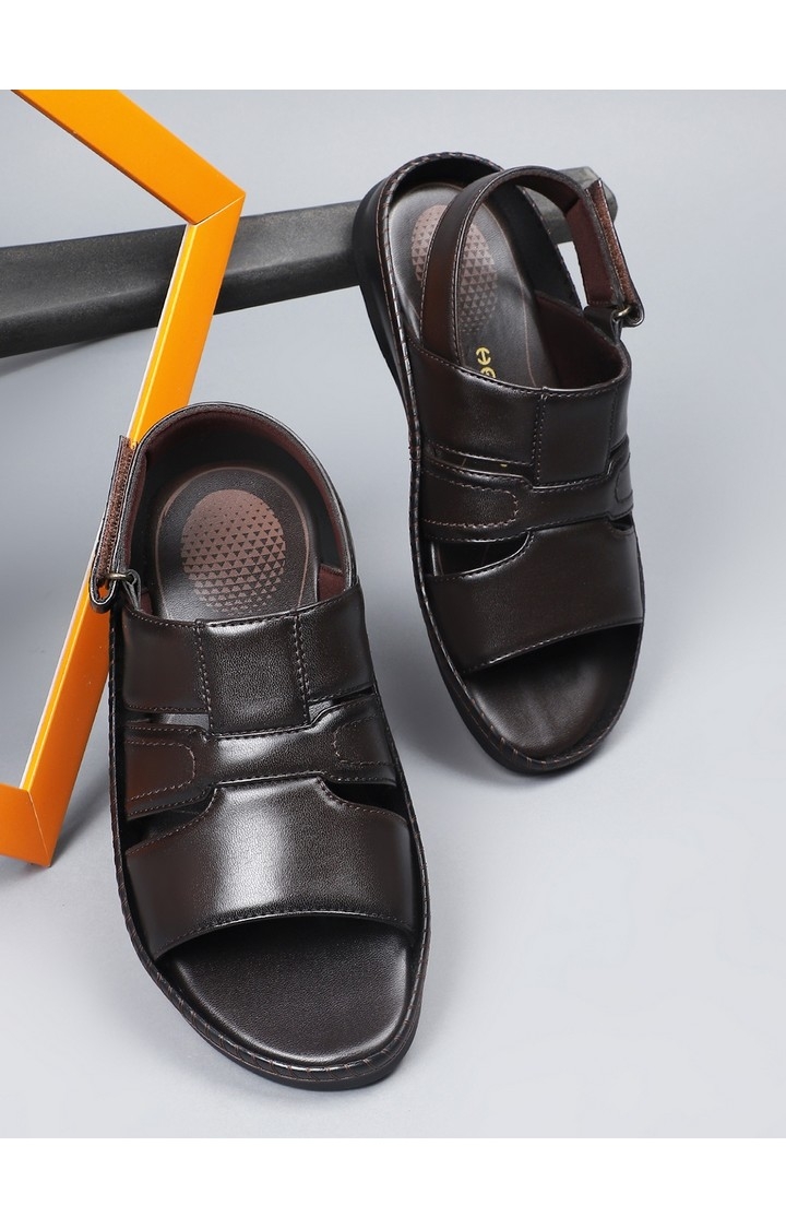 Men's Brown Slip On Open Toe Sandals
