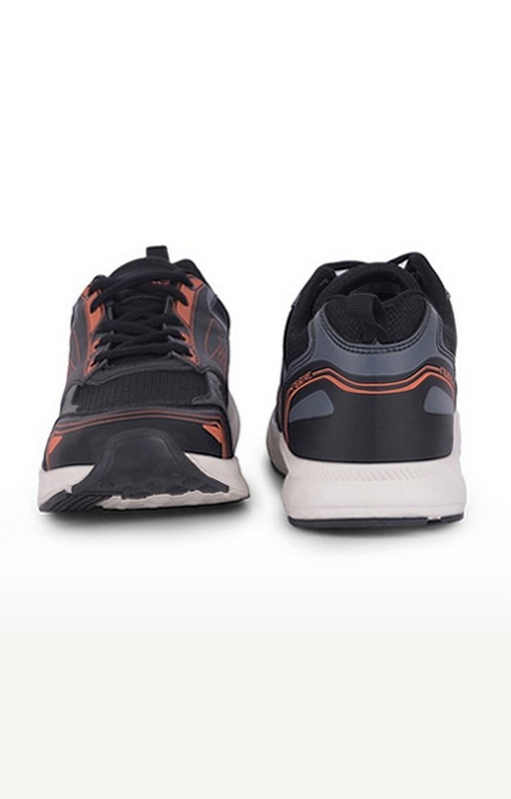 Unisex Black Lace-Up  Running Shoes