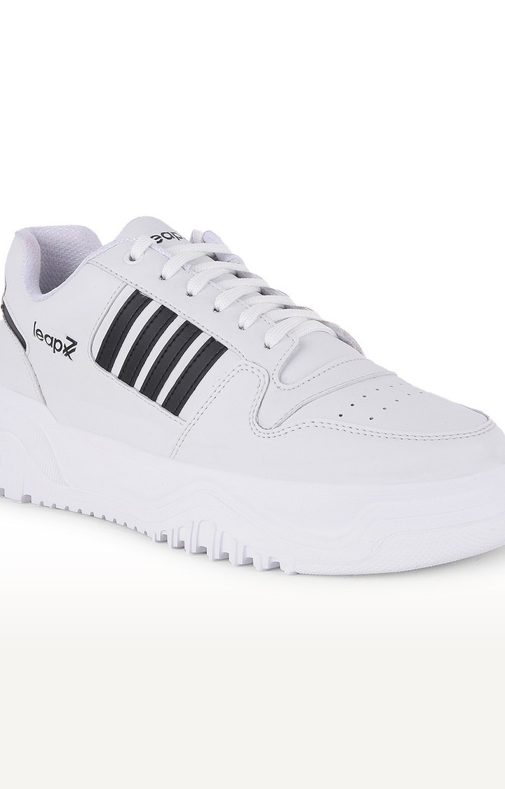 Men's White Lace-Up Round Toe Casual Lace-ups