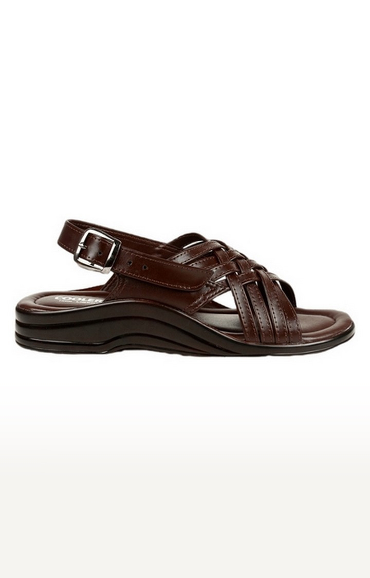 Men's Brown Velcro Open Toe Sandals