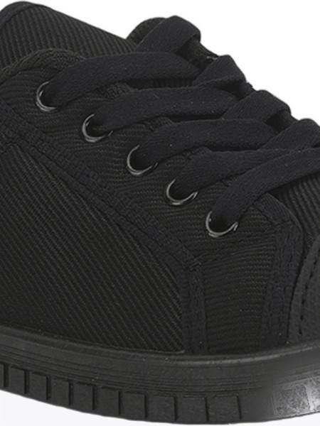 Unisex Prefect Fabric Black School Shoes
