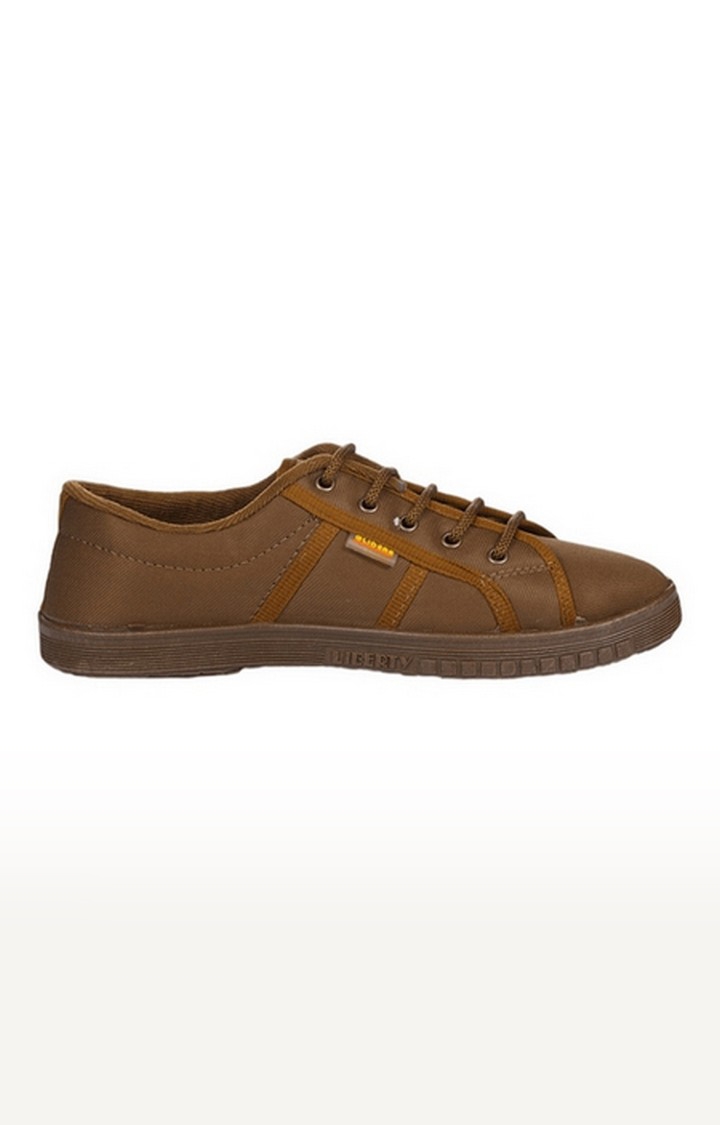 Men's Brown Lace-Up Round Toe Casual Lace-ups