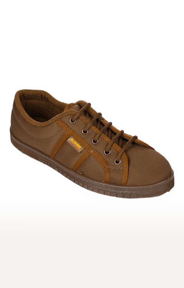 Men's Brown Lace-Up Round Toe Casual Lace-ups