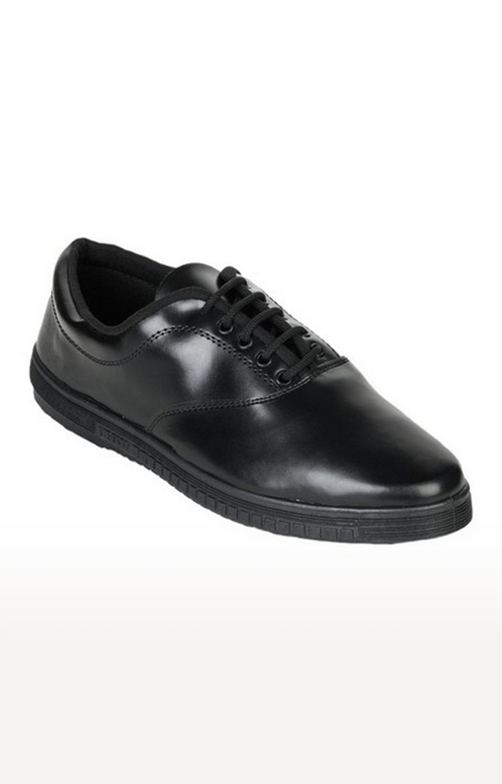 Liberty | Unisex Black Lace-Up Round Toe School Shoes