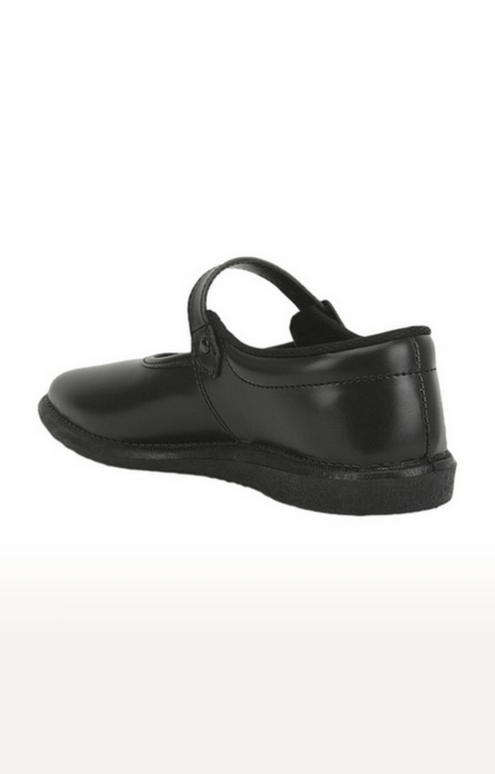 Girl's Black Buckle Round Toe School Shoes